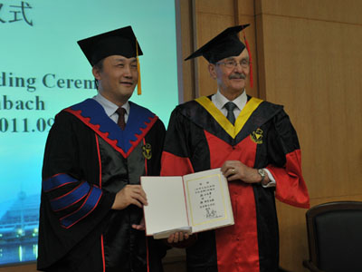 Professor Achenback Accepting Award
